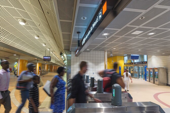 A photo from the underpass at North Hollywood's Metro Station.