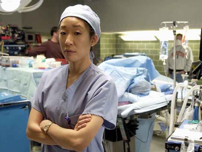 Sandra Oh on the set of her former show "Grey's Anatomy." Oh is part of the Academy's 2013 class of new members. 