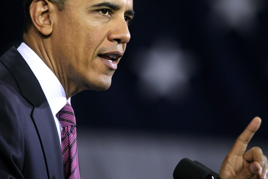 File: President Barack Obama delivers remarks on the economy February 1, 2012 at the James Lee Community Center in Falls Church, Virginia.