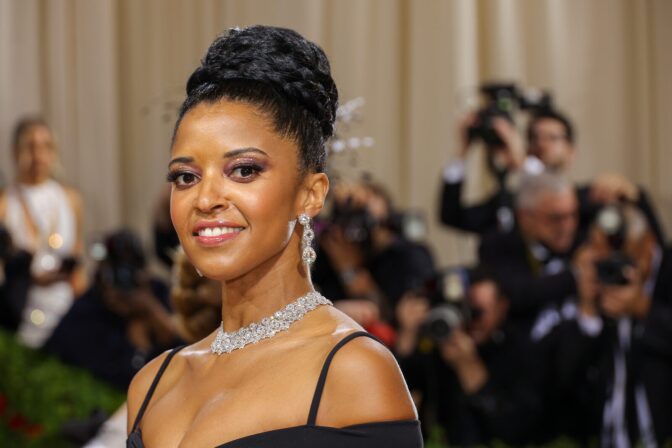 Renée Elise Goldsberry attends The 2022 Met Gala Celebrating "In America: An Anthology of Fashion" at The Metropolitan Museum of Art in New York City.