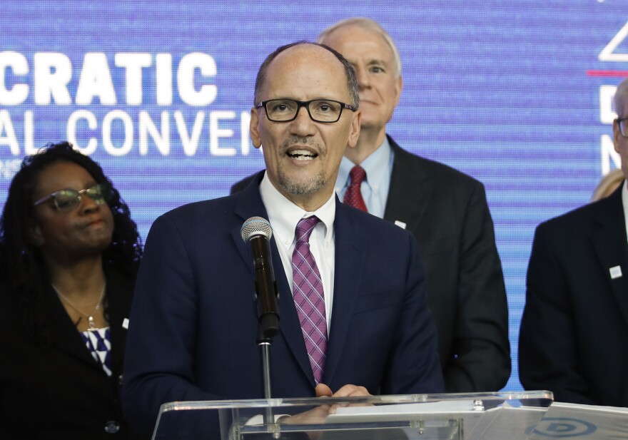 Chair of the Democratic National Committee Tom Perez speaks during a press conference at the Fiserv Forum in Milwaukee, Wisconsin on March 11, 2019, to announce the selection of Milwaukee as the 2020 Democratic National Convention host city. - Democrats have chosen Milwaukee as the site of their 2020 election convention, in an effort to win back swing voters in the American "Rust Belt" who helped elect Donald Trump. In announcing the decision, the Democratic Party emphasized it is the first time a Midwestern city other than Chicago has been chosen to host a party convention in more than 100 years. (Photo by Kamil Krzaczynski / AFP)        (Photo credit should read KAMIL KRZACZYNSKI/AFP/Getty Images)