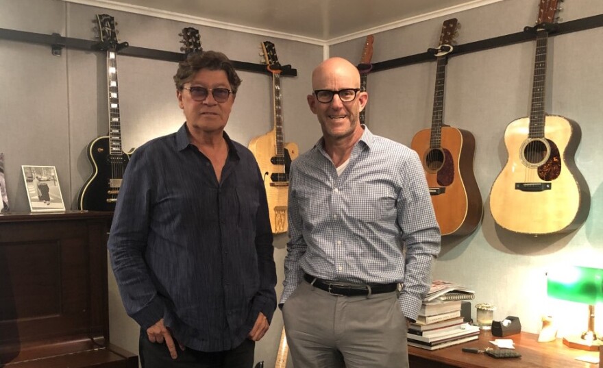 Robbie Robertson with The Frame's John Horn at the musician's studio.
