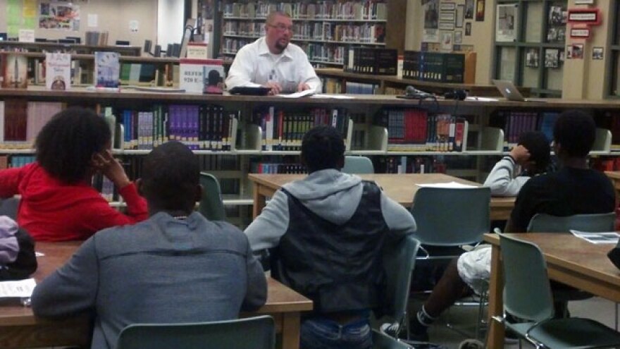 Mike Jones teaches a Monterey Trail High School foster youth class.
 