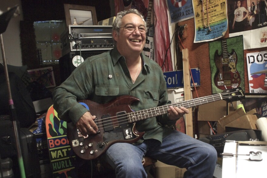 Bassist and composer Mike Watt in his San Pedro practice space