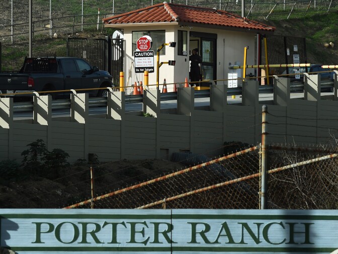 The entrance to the SoCal Gas facility where a gas leak has continued since October 2015. Jerry Brown declared a state of emergency in the Porter Ranch community.