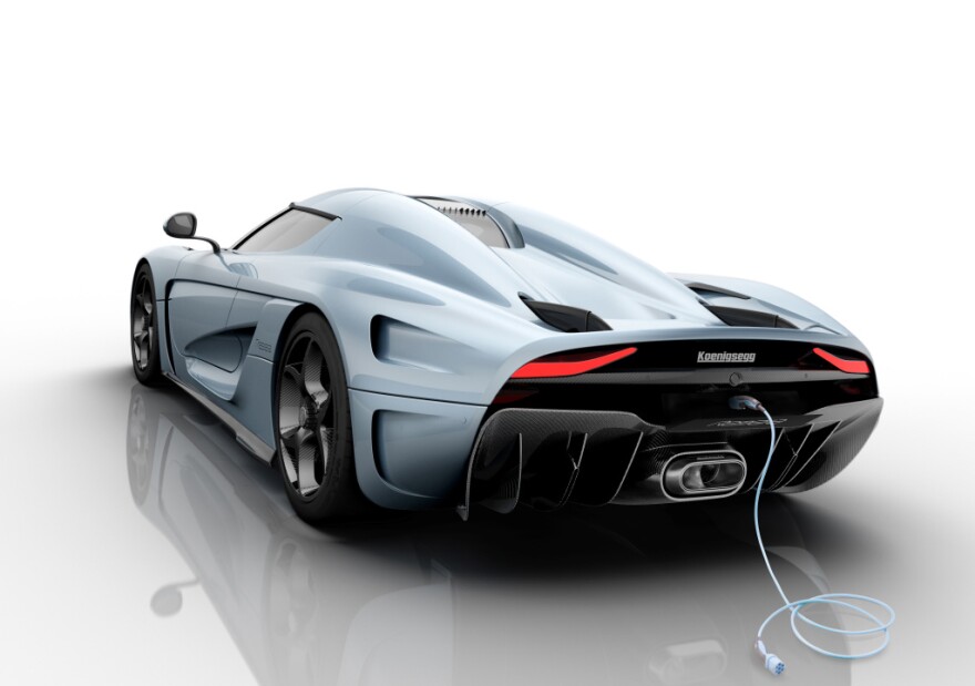 Sweden's Koenigsegg Regera features three electric motors and a 5.0 liter V8.  Add it all up and it equals 1500 horsepower.