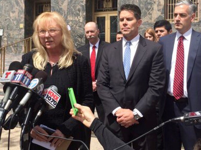 U.S. Attorney Eileen Decker speaks at a press conference after former L.A. Undersheriff Paul Tanaka was found guilty of conspiracy and obstruction of justice. 