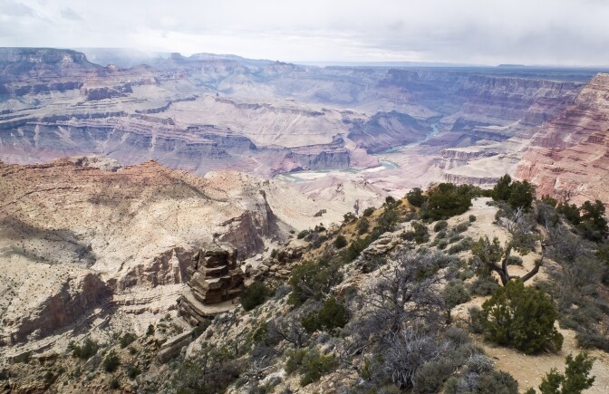 The Grand Canyon, Arizona seen from the Desert View observation point on May 11, 2014. Each year some five million people visit Grand Canyon National Park with its dramatic views into the deep inner gorge of the Colorado River. 