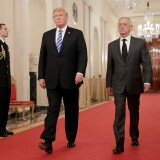 WASHINGTON, DC - OCTOBER 25: (AFP OUT) U.S. President Donald Trump (L) and Defense Secretary James Mattis arrive for an event commemorating the 35th anniversary of attack on the Beirut Barracks in the East Room of the White House October 25, 2018 in Washington, DC. On October 23, 1983 two truck bombs struck the buildings housing Multinational Force in Lebanon (MNF) peacekeepers, killing 241 U.S. and 58 French peacekeepers and 6 civilians. (Photo by Chip Somodevilla/Getty Images)