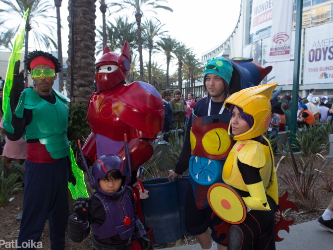 Fans cosplaying as the heroes of Big Hero 6 at WonderCon Anaheim 2015.