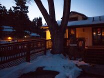 The house number on the condo where murder suspect Christopher Dorner reportedly hid from police near Bear Mountain Ski Resort. The building on the right served as central command for the search. The building on the left is where Dorner reportedly stayed.