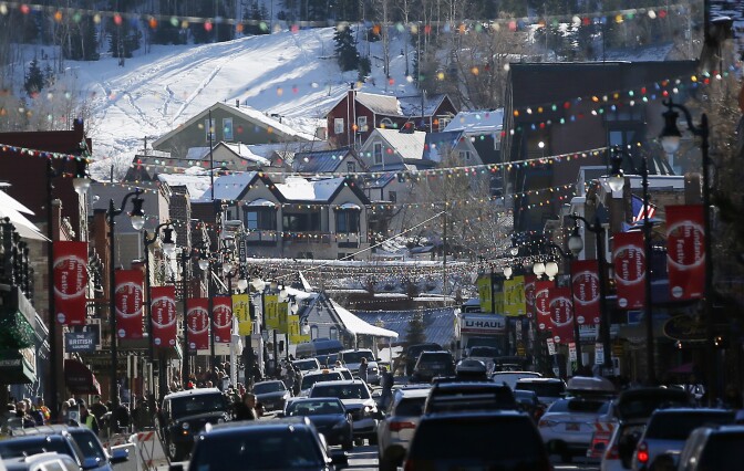 Main Street in Park City, Utah during the Sundance Film Festival.