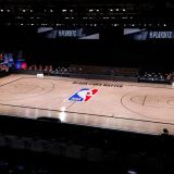 LAKE BUENA VISTA, FLORIDA - AUGUST 26: An empty court and bench is shown with no signage following the scheduled start time in Game Five of the Eastern Conference First Round between the Milwaukee Bucks and the Orlando Magic during the 2020 NBA Playoffs at AdventHealth Arena at ESPN Wide World Of Sports Complex on August 26, 2020 in Lake Buena Vista, Florida. The Milwaukee Buck have boycotted game 5 reportedly to protest the shooting of Jacob Blake in Kenosha, Wisconsin. NOTE TO USER: User expressly acknowledges and agrees that, by downloading and or using this photograph, User is consenting to the terms and conditions of the Getty Images License Agreement. (Photo by Kevin C. Cox/Getty Images)