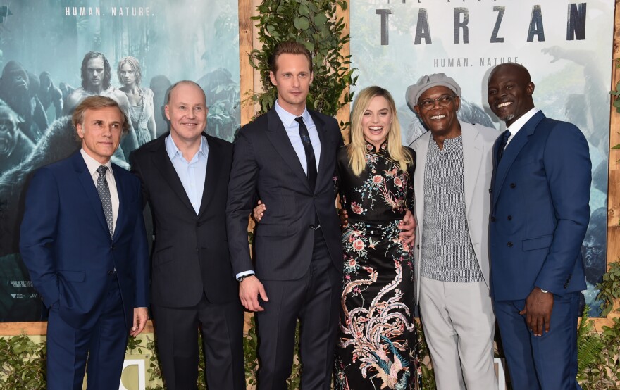 HOLLYWOOD, CA - JUNE 27:  Actor Christoph director David Yates, actors Alexander Skarsgard, Margot Robbie, Samuel L. Jackson and Djimon Hounsou attend the premiere of Warner Bros. Pictures' "The Legend of Tarzan" at Dolby Theatre on June 27, 2016 in Hollywood, California.  (Photo by Alberto E. Rodriguez/Getty Images)
