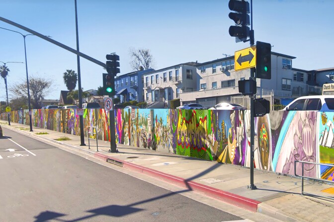 A digital mockup of a wall. 