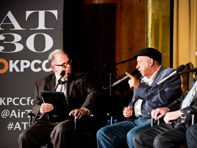 Larry Mantle hosts a discussion on the future of LA’s ports at the Queen Mary in Long Beach on June 2, 2015.