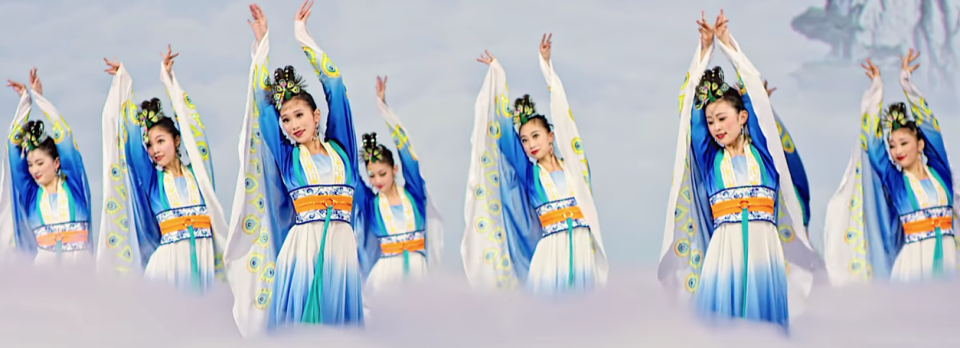 Shen Yun features dozens of dancers, a live orchestra and animated backdrops.