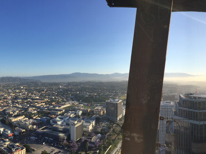 The view from the 69th floor of the Wilshire Grand in downtown LA.