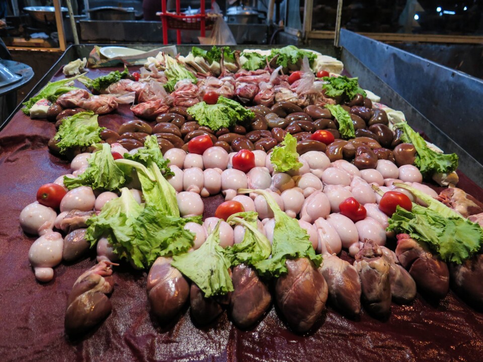 Goat bits are a key ingredient in the favorite Lahore dish<em> Taka Tak.</em>