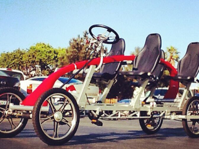 Reserve a rental bike for CicLAvia, including a four-person bike, tandem, children's bicycle attachments, mountain bikes and more. (Courtesy of Venice Beach Station)