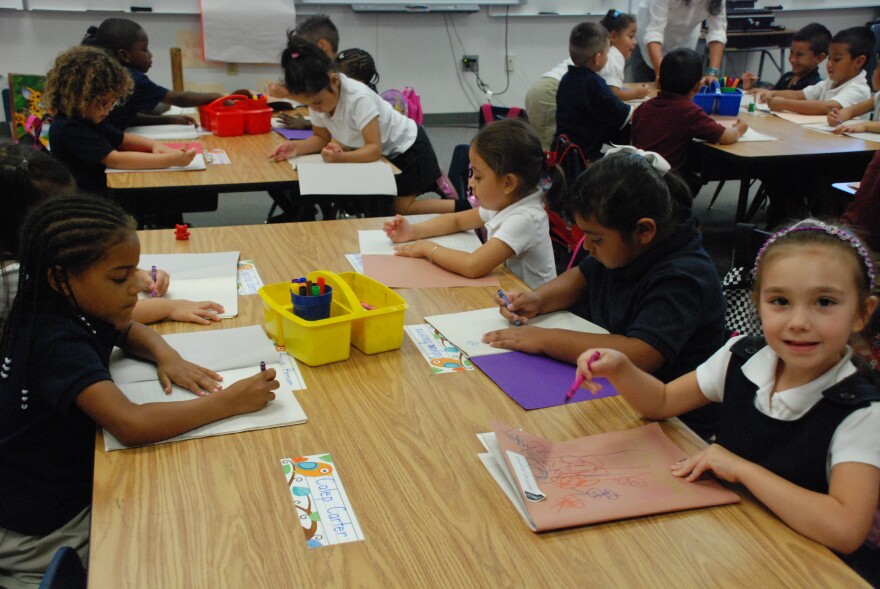 Students draw pictures of vocabulary words
