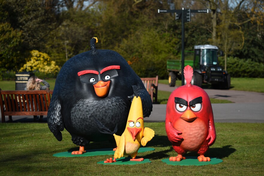 LONDON, ENGLAND - APRIL 26:  Angry Birds Red, Chuck and Bomb are unveiled at Regent's Park to celebrate their involvement in the Madame Tussauds'  very first digital experience including key moments from "The Angry Birds Movie" in a 3D landscape on April 26, 2016 in London, England.  (Photo by Eamonn M. McCormack/Getty Images)