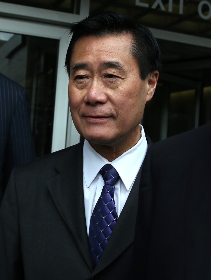 SAN FRANCISCO, CA - MARCH 31:  California State senator Leland Yee leaves the Phillip Burton Federal Building after a court appearance on March 31, 2014 in San Francisco, California. State Senator Leland Yee appeared in federal court today for a second time after being arrested along with 25 others by F.B.I. agents last week on political corruption and firearms trafficking charges. Yee is free on a $500,000 unsecured bond.  (Photo by Justin Sullivan/Getty Images)