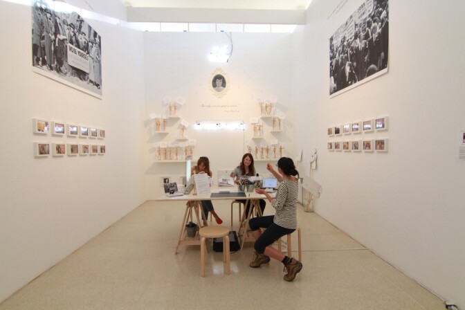 Image from Joey Forsyte's installation "A Band of Voters/Grief Rising."