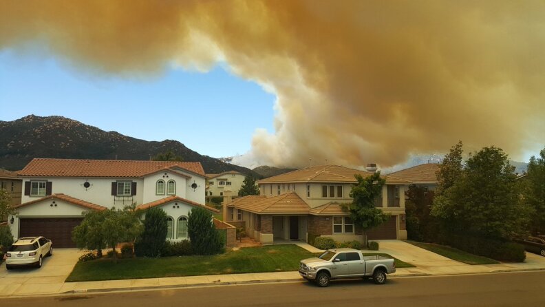 The Temecula Fire was burning near I-15 off the Temecula Freeway on June 4, 2016. 