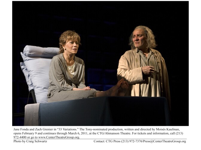 Jane Fonda and Zach Grenier in "33 Variations"