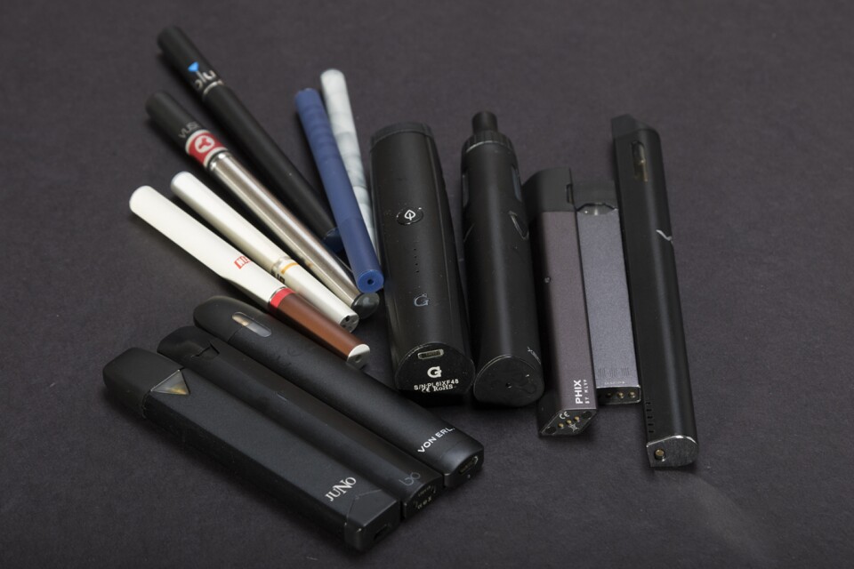 Among this collection of e-cigarettes, Juul is the second from the right.