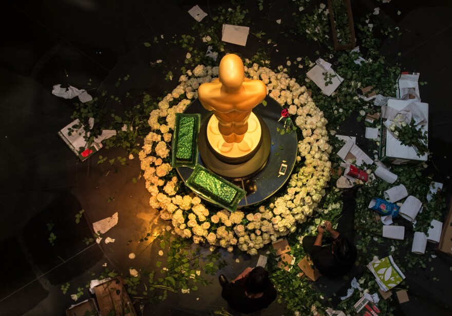 An Oscar Statuette Seen From Above