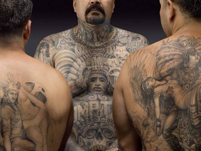 David Oropeza was one of the first Chicanos to have a full body suit with back and grey tattoos. 