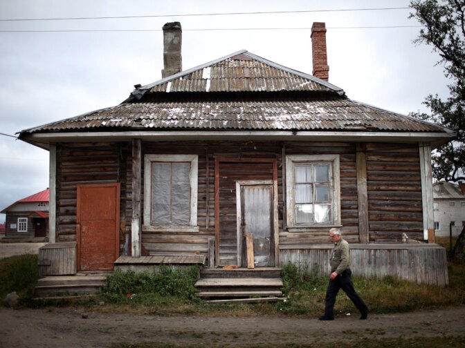 An old house in the small town in Solovki was originally built to house  prisoners in the 1920s and 1930s.