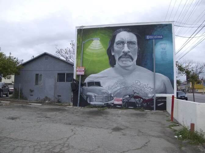 Building mural dedicated to Danny Trejo in his hometown of Pacoima, Ca. 
