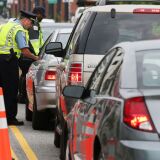 Washington Metropolitan Police conduct a sobriety check point associated with a news conference on drunk driving, on August 14, 2012 in Washington, DC. The National Highway Traffic Safety Administration (NHTSA) held a news conference to discuss the national anti-drunk driving campaign and law enforcement crackdown. 