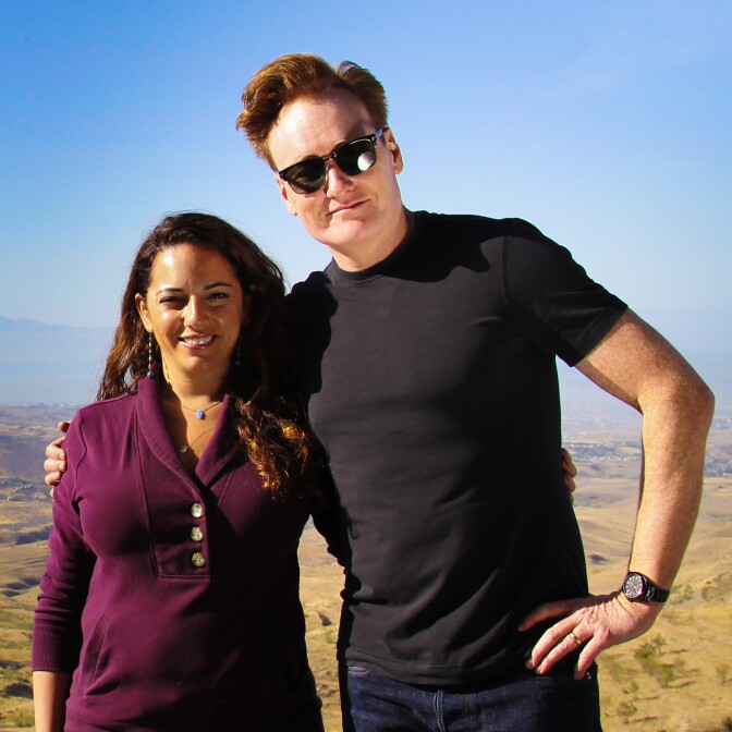 Conan O'Brien and his assistant Sona Movsesian in Armenia.