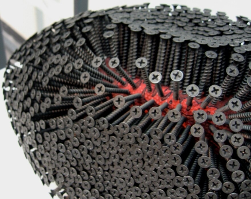 Pump, 2007-2010; Horse respirator, football, and drywall screws.