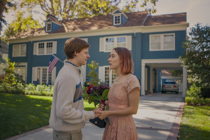 Lucas Hedges and Saoirse Ronan in 'Lady Bird'