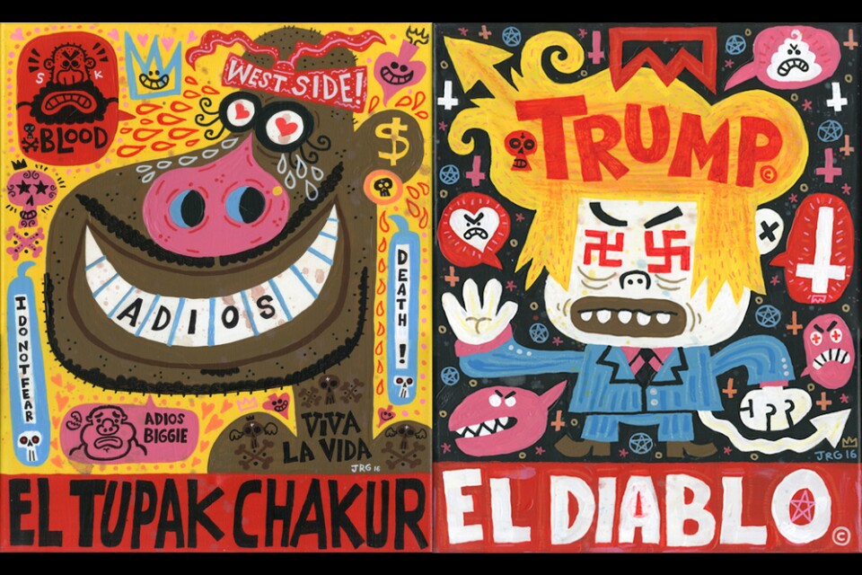 Paintings by artist Jorge Gutierrez. 