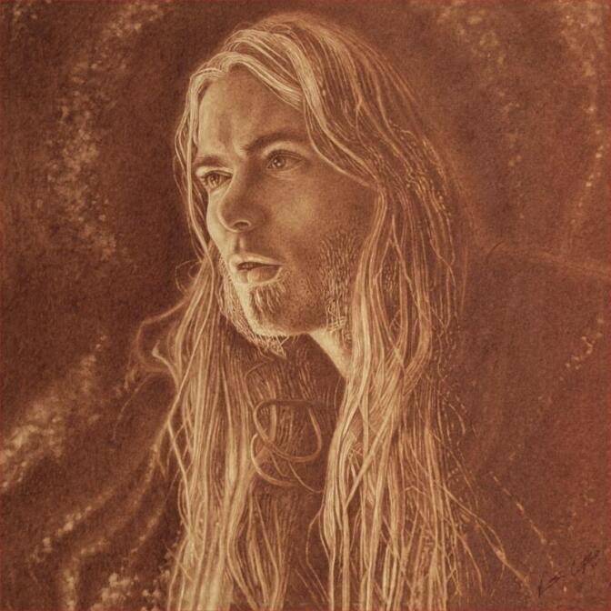 Portrait by Vincent Castiglia of Gregg Allman, to be included in album artwork of "Southern Blood" 