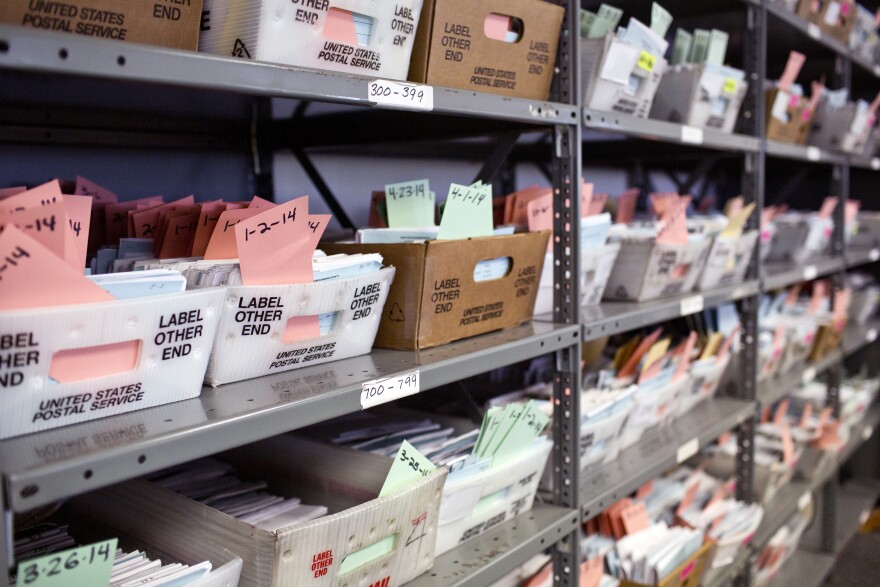 Registration information changes are filed at the Los Angeles County Registrar/Recorder building in Norwalk on Friday, Oct. 17, 2014.