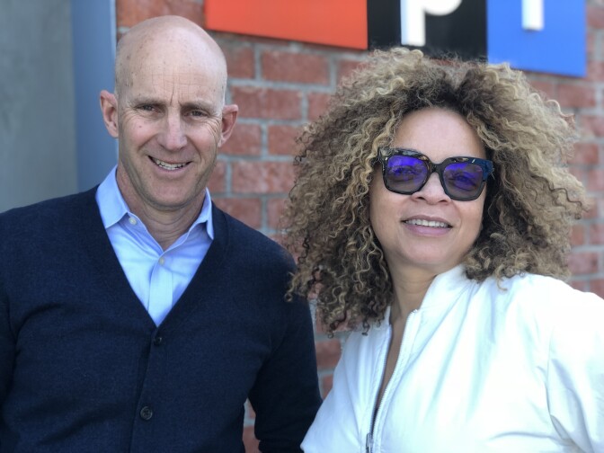 "Black Panther" costume designer Ruth Carter with The Frame host, John Horn.