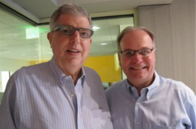 Composer Marvin Hamlisch with Larry Mantle.