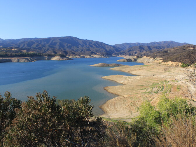 Castaic Lake on July 21, 2014. Swimming at Castaic Lake has been prohibited because of low water levels.
