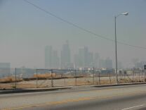 The downtown skyline from North Broadway, just outside of Chinatown, at about 10:30 Wednesday morning. 