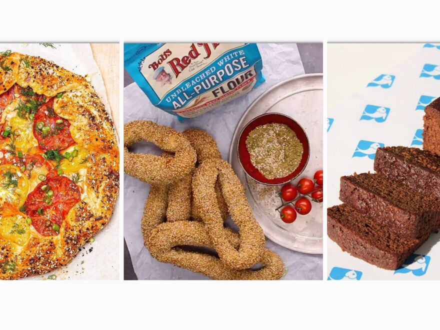 A triptych of traditional Jewish food items