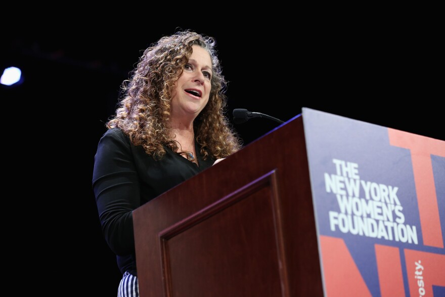 NEW YORK, NY - MAY 10:  Honorary chair and co-founder of Level Forward, Abigail E. Disney speaks onstage during attends the New York Women's Foundation's 2018 "Celebrating Women" breakfast on May 10, 2018 in New York City.  (Photo by Monica Schipper/Getty Images for The New York Women's Foundation )