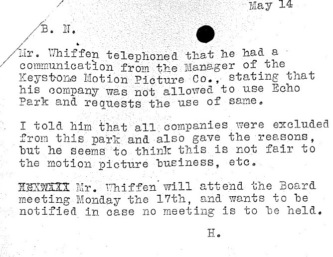 Evidenced from the LA City Archive of the keystone company's destruction of Echo Park. 