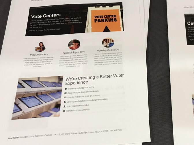 Vote centers will replace neighborhood polling places in Orange County in 2020. The change is intended to make voting more convenient and improve security. 